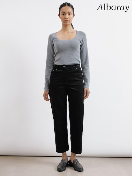 Albaray Cord Straight Leg Black Trousers (AC4168) | €59