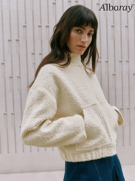 Albaray Cream Curly Bomber Jacket (AC4176) | €170
