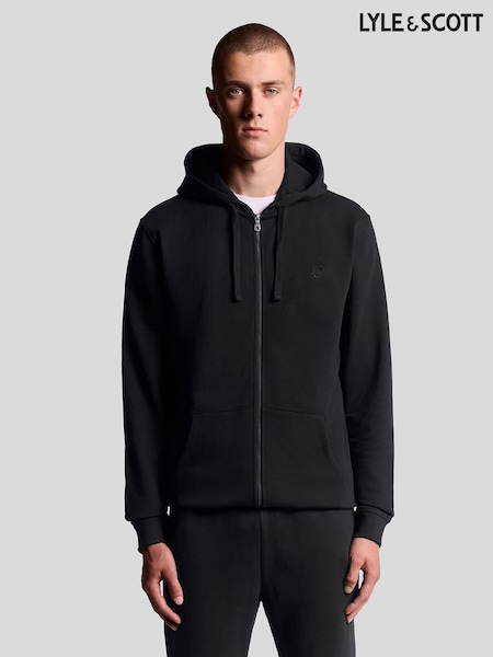 Lyle & Scott Black Zip Through Hoodie (AC4201) | €106