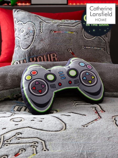 Catherine Lansfield Game Over Glow in the Dark 3D Shaped Cushion (AC4229) | ‏82 د.إ.‏