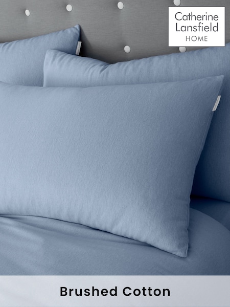 Catherine Lansfield Set of 2 Chambray Blue 100% Cotton Pillowcases (AC4241) | R$ 100