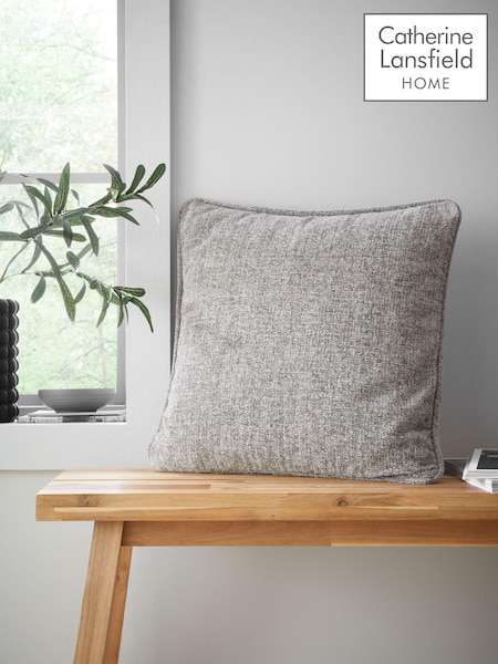 Catherine Lansfield Grey Wilson Plain Chenille Cushion (AC4255) | €16
