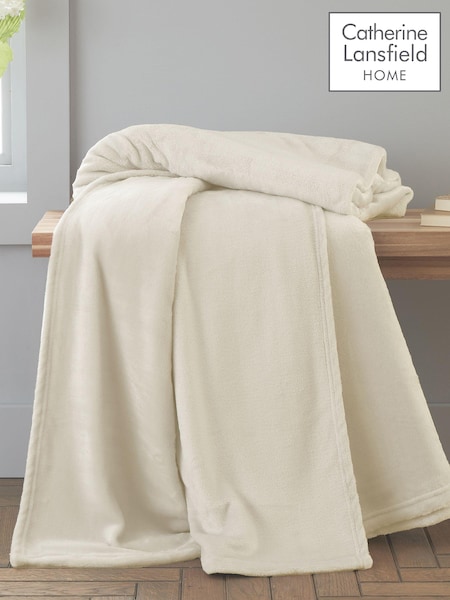 Catherine Lansfield Cream Raschel Soft Velvet Touch Throw (AC4257) | €17