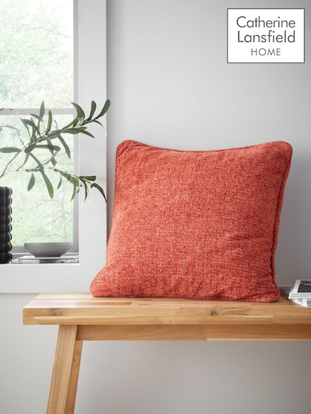 Catherine Lansfield Terracotta Wilson Plain Chenille Cushion (AC4276) | € 19