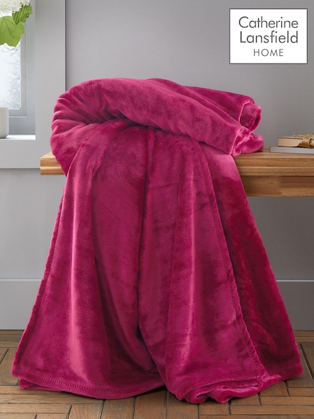 Catherine Lansfield Hot Pink Raschel Soft Velvet Touch Throw (AC4281) | 64 QAR