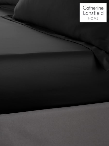 Catherine Lansfield Black Silky Soft Satin Fitted Sheet (AC4283) | €13 - €21