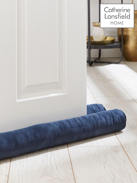 Catherine Lansfield Navy Blue Kingsley Matt Velvet Double Sided Draught Excluder (AC4292) | €18