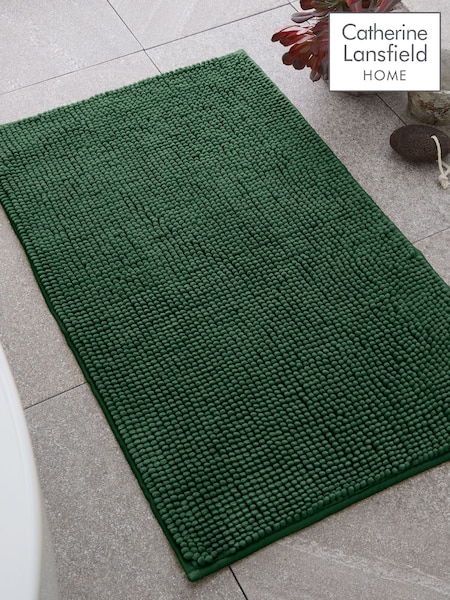 Catherine Lansfield Dark Green Bobble Bathmat (AC4293) | €15