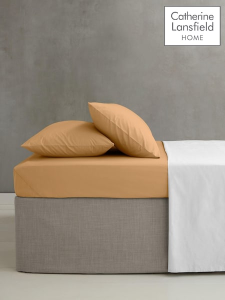 Catherine Lansfield Caramel Percale Fitted Sheet (AC4304) | AED64 - AED105