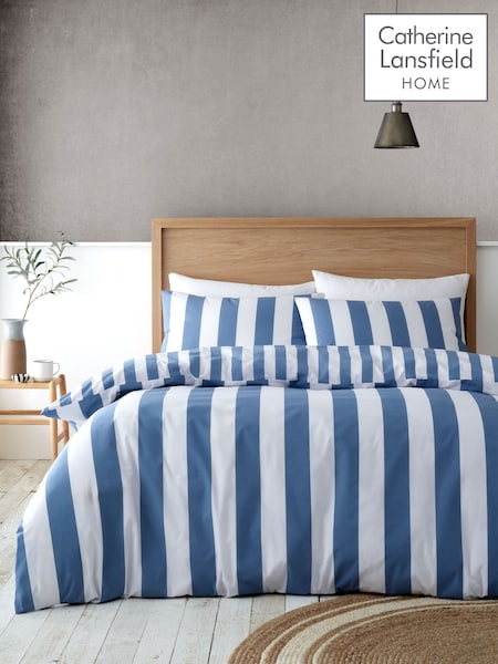 Catherine Lansfield Cove Stripe Reversible Duvet Cover Set (AC4390) | ¥ 3,350 - ¥ 5,520