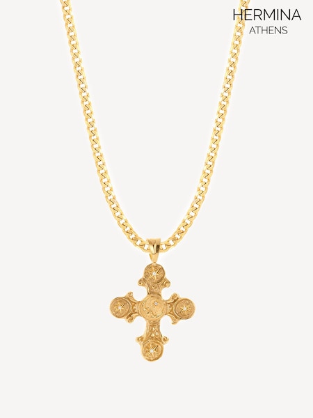 Hermina Athens Plated King Neptune Anchor Chain Necklace (AC4591) | ‏1,281 د.إ.‏