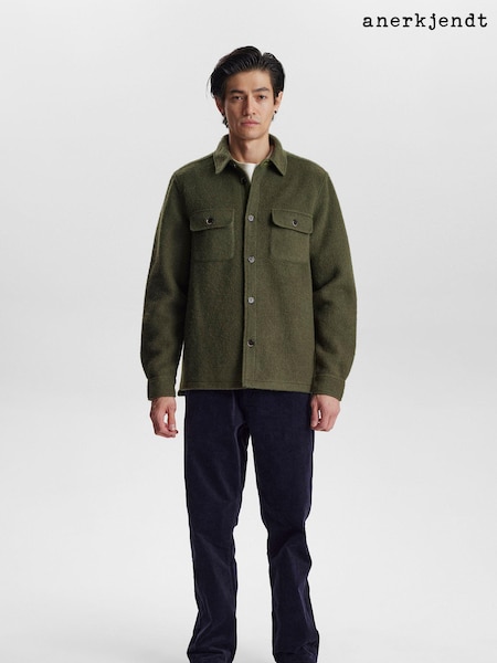 Anerkjendt Green Boiled Wool Overshirt (AC4641) | €87