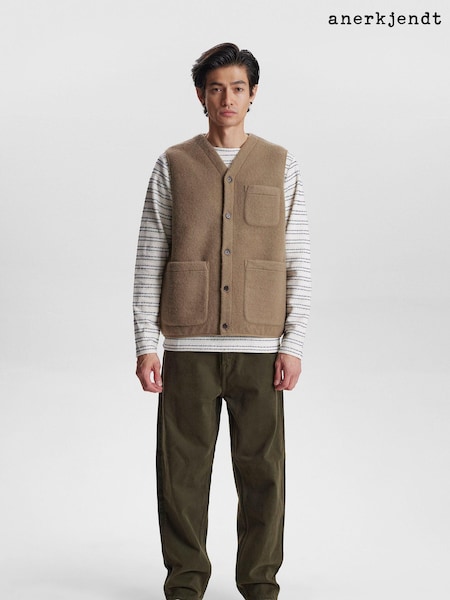 Anerkjendt Cream Boiled Wool Gilet (AC4644) | €54