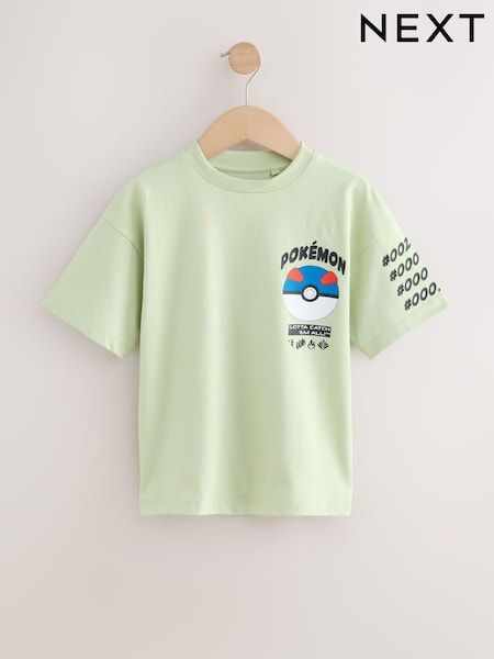 Green Pokémon License Short Sleeve T-Shirt (4-16yrs) (AC4717) | €14 - €17.50