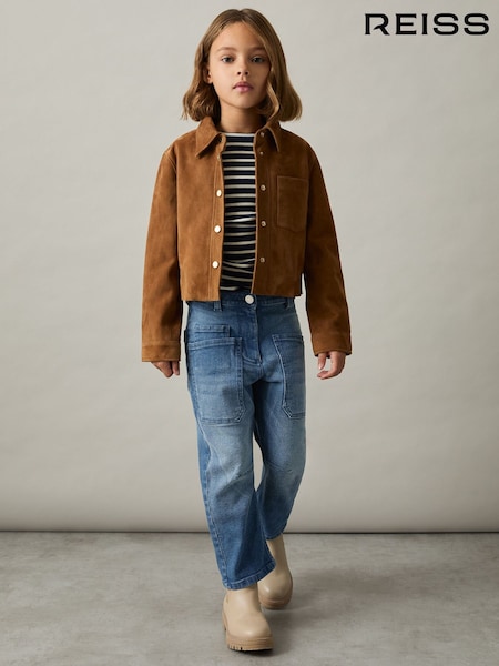 Reiss Blue Brady 4-9 yrs Barrel-Leg Patch-Pocket Jeans (AC4758) | €70
