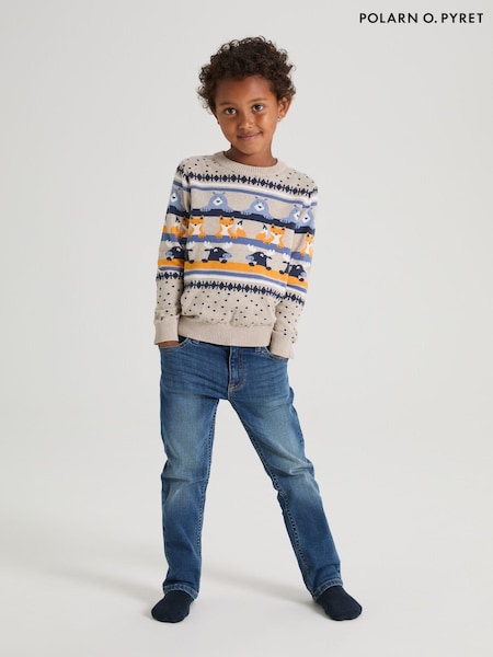 Polarn O. Pyret Natural Organic Nordic Floral Print Jumper (AC4815) | AED102