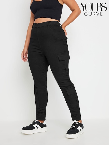 Negro - Yours Curve Cargo Pocket Jeans (AC4830) | 44 €
