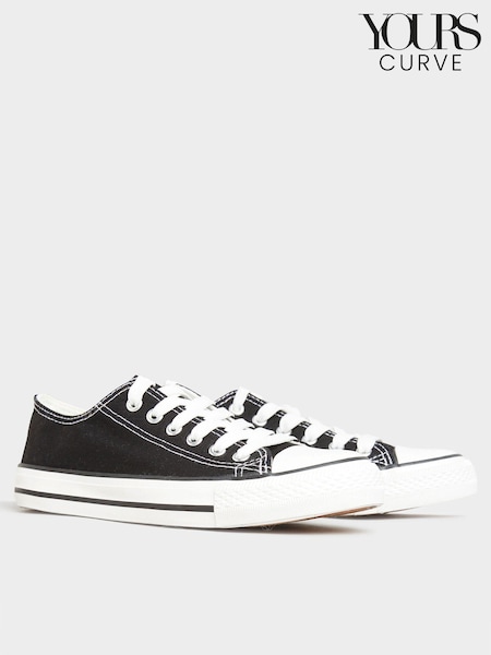 Черно-белый - Yours Curve Extra Wide Fit Canvas Leopard Print Low Trainers (AC4836) | €29