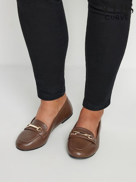 Yours Curve Brown Extra Wide Fit Snaffle Loafers (AC4840) | 2,043 UAH