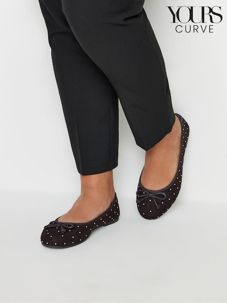 Yours Curve Extra Wide Fit Diamante Ballet Pumps (AC4861) | 165 zł
