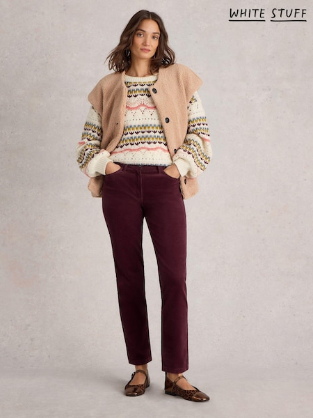 White Stuff Purple Brooke Straight Cord Trousers (AC4884) | €63