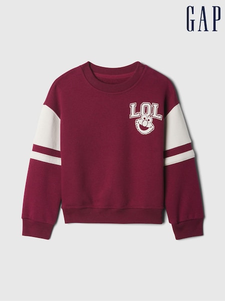 Gap Burgundy Red Vintage Soft Sesame Street Varsity Jumper (6mths-5yrs) (AC4890) | €15.50