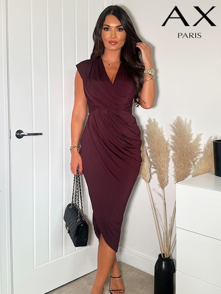AX Paris Green Wrap Draped Midi Dress (AC4893) | €33