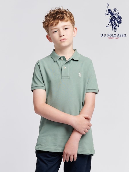 U.S. Polo Assn. Green Light Boys Double Horsemen 100% Cotton Polo Shirt (AC4924) | €50 - €60