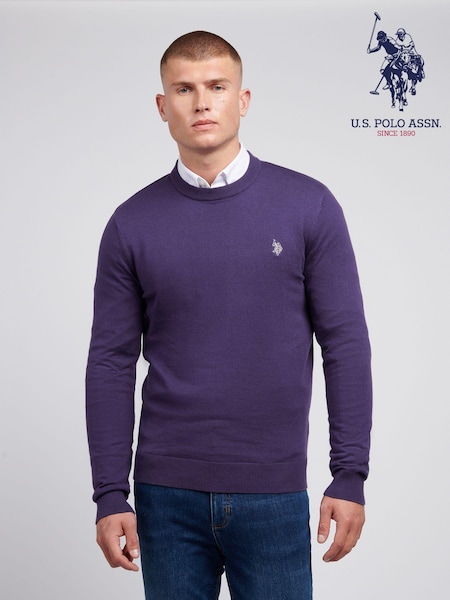 U.S. Polo Assn. Purple Mens Cotton Crew Neck Jumper (AC4949) | AED291