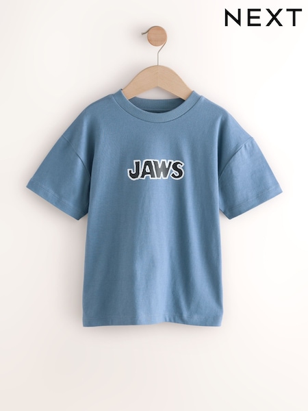 Blue 100% Cotton Short Sleeve Jaws T-Shirt (3-16yrs) (AC4973) | €20 - €24