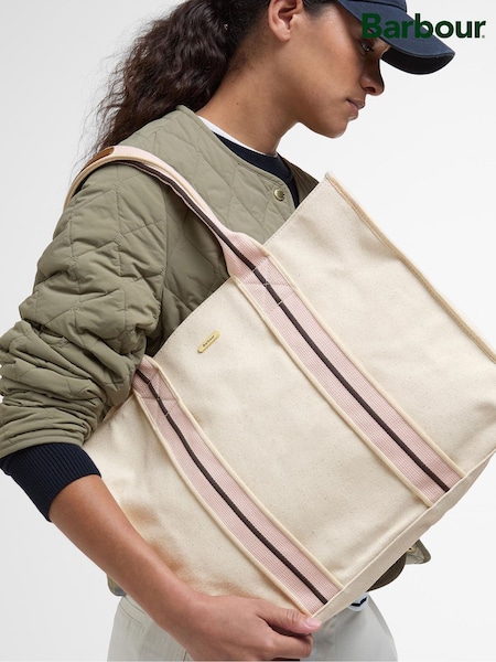 Barbour® Cream Madison Square Beach Tote 100% Cotton Bag (AC4994) | €89