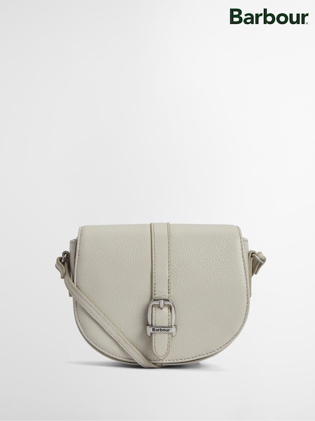 Barbour® White Laire Leather Saddle 100% Cotton Bag (AC4998) | 666 QAR