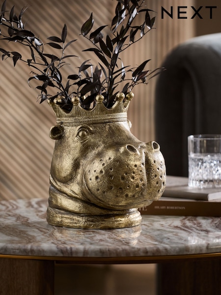 Bronze Gold Hippo Head Vase (AC5003) | kr430