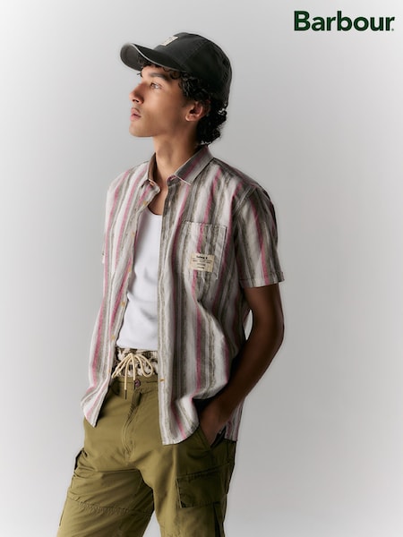 Barbour® White 100% Cotton Lipton Striped Relaxed Fit shirt (AC5009) | €120