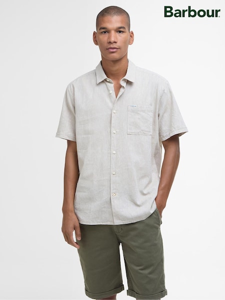 Barbour® Natural Nelson Linen Blend Short Sleeve Shirt (AC5010) | €120