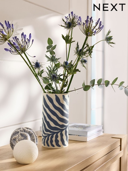 Leaf Print Ceramic Vase (AC5013) | ‏64‏₪