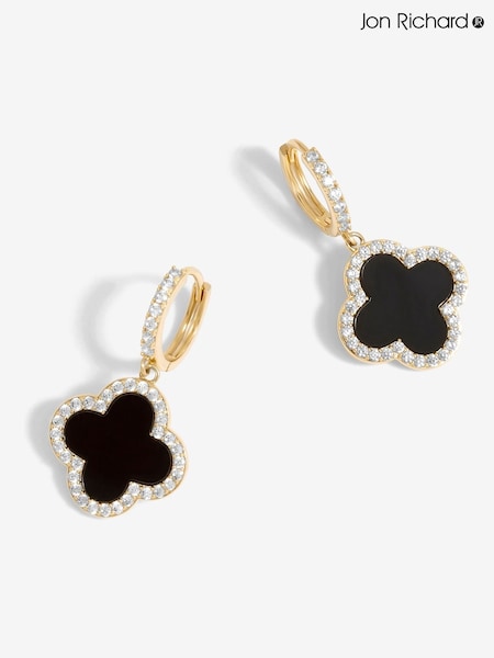 Jon Richard Gold Tone Jet Clover Huggie Earrings (AC5093) | 1,202 UAH