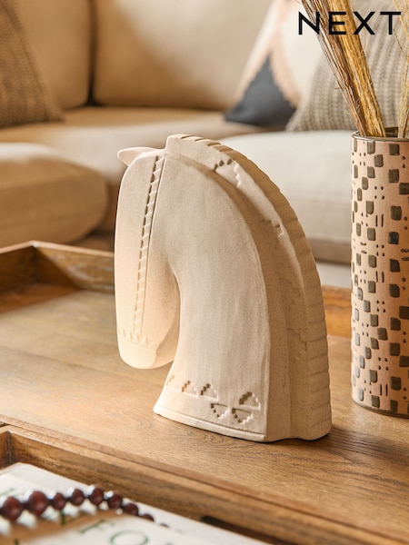 Natural Ceramic Horse Head Ornament (AC5130) | €22