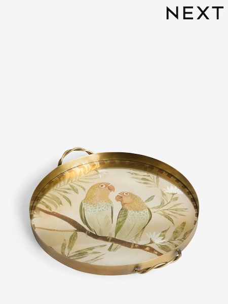 Gold Mirrored Parrot Metal Tray (AC5252) | €47
