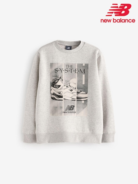 New Balance Grey Boys The System Sweatshirt (AC5267) | €60 - €72