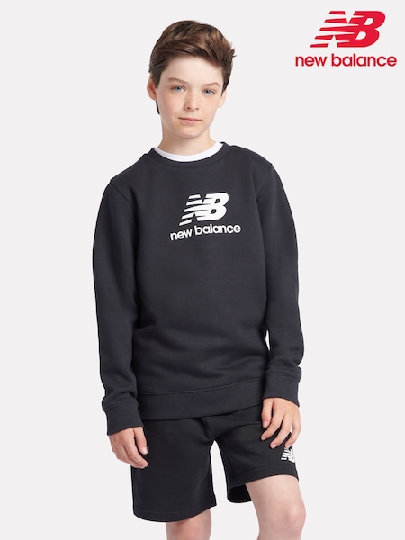 New Balance Black Boys Stacked Logo Sweatshirt (AC5298) | €53 - €64