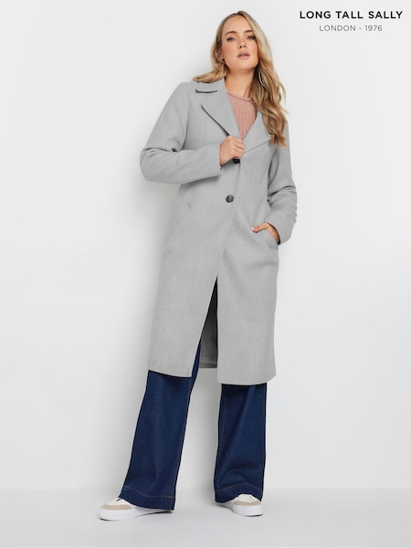 Long Tall Sally Grey Single Breasted Coat (AC5299) | €82
