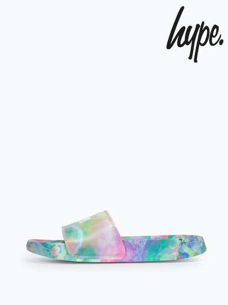 Hype Pink Leopard Floral Sliders (AC5420) | 125 zł