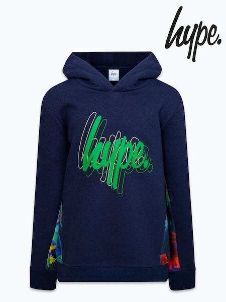 Hype. Boys Blue Graffiti Boxy Hoodies (AC5425) | ₪201