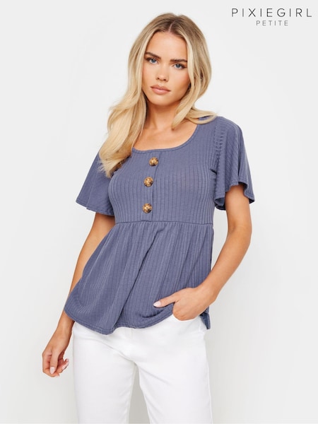 PixieGirl Petite Button Smock Top (AC5471) | 164 LEI