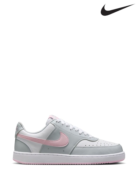 Gris/rosa/blanco - Nike Court Vision Bajo Trainers (AC5487) | 106 €