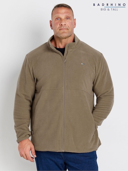 BadRhino Big & Tall Brown Plain Zip Through Fleece (AC5566) | R$ 285