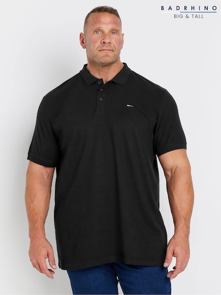 BadRhino Big & Tall Black 100% Cotton Long Short Sleeve Polo Shirt (AC5578) | € 31