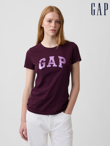 Burgundy/Purple - Gap Logo Short Sleeve T-shirt