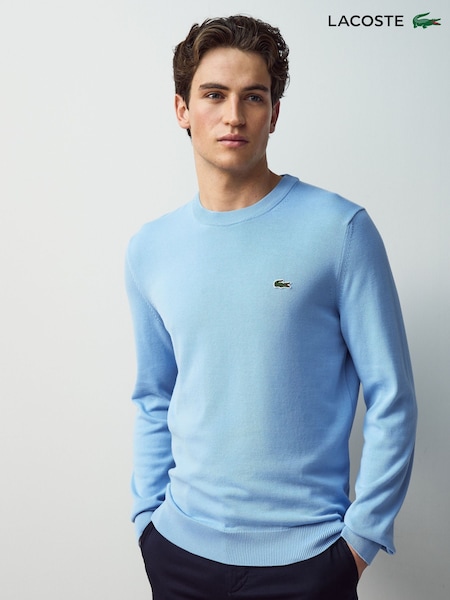 Sininen - Lacoste 100% Cotton Crew Neck Sweater (AC5681) | €173
